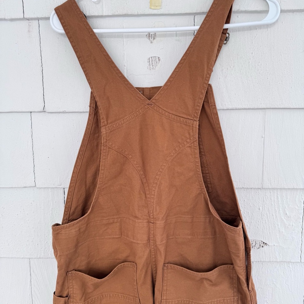 Carhartt Ashland Loose Fit Canvas Bib Overalls Brown size Small - Picture 7 of 8